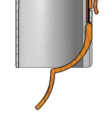 Lever arm diagram showing increased donut retention